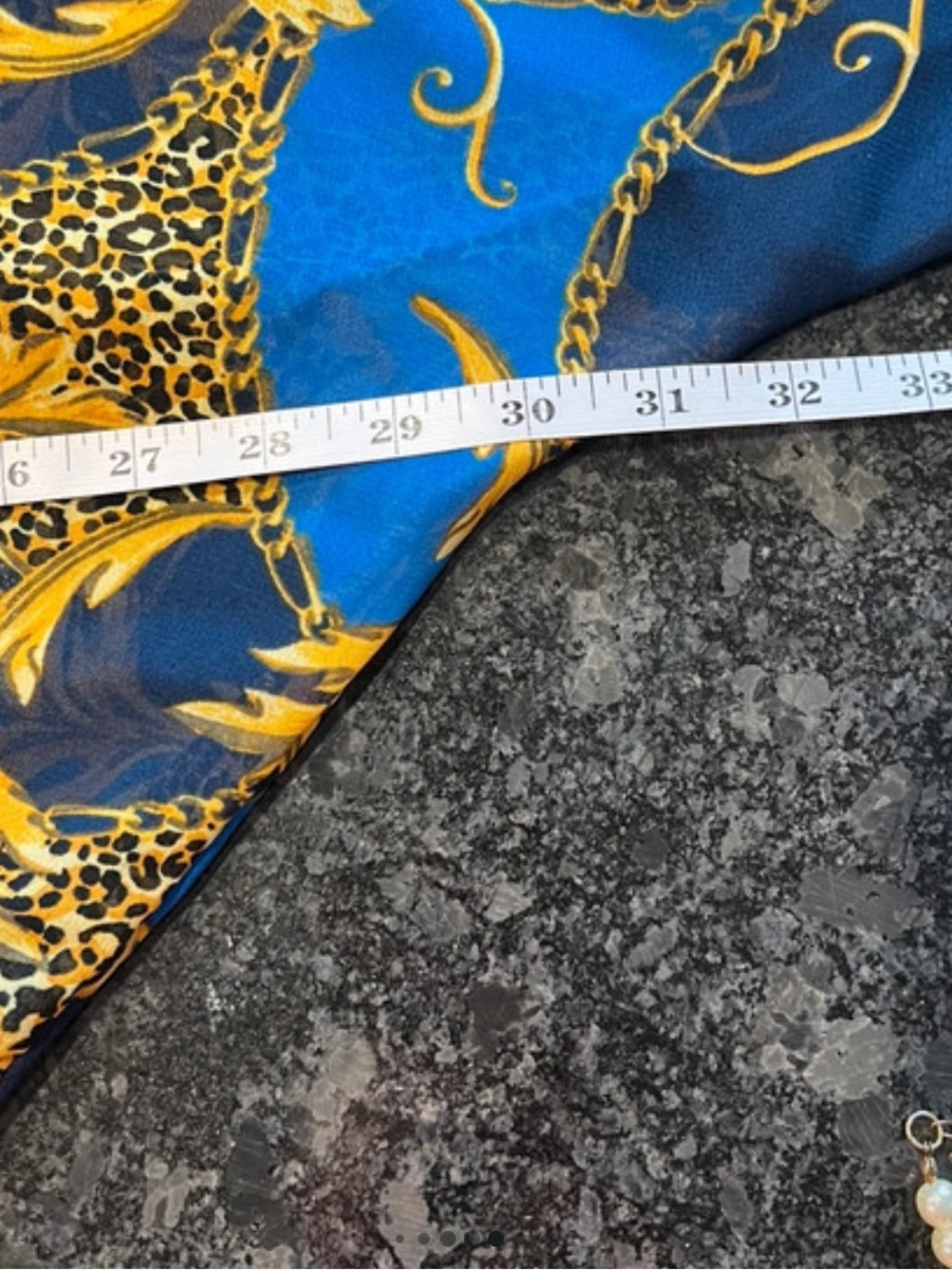 Rouge! Blue and Gold Baroque Wrap Blouse - Picture 8 of 10
